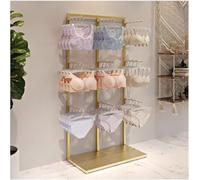 Magasin De Vêtements Porte-vêtements Présentoir De Lingerie Boutique Vente Au Détail De sous-vêtements Organisateur Porte-Sac à Main Culotte Multifonctionnelle Sou, Gold, 65X40X135CM