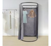 Magasin de vêtements salle d'essayage, protection de la vie privée vestiaire, cabine d'essayage, Gris+Noir