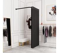 Magasin de vêtements vestiaire carré mobile facile à assembler vestiaire d'angle en forme de L pour centres commerciaux et bureaux (couleur 9, poteau de 100 L)