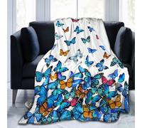 Magazasi Couverture papillon - Belle couverture en flanelle ultra douce et douillette - Cadeau pour femmes et filles - 130 x 150 cm