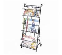 Magazine Rack Magazine Rack Information Frame Subway Art Creative Newspaper Rack Publicity Display Shelf Stereo Bookshelf (Color : White) (Black)