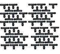 Magazzini GM TEE, Raccords pour système d'irrigation, tuyau d'aile, goulotte, vanne, bouchon, coude, crochet, prise de support, pour tuyaux de 16 mm (50, tee)
