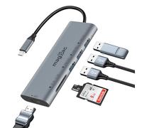 MagBac Station d'accueil pour ordinateur portable 6 ports USB C avec 3 ports USB-A 3.0 (jusqu'à 5 Gbit/s), port HDMI 4K, fente pour carte SD/TF pour MacBook Pro/Air, Dell, HP, Lenovo avec port Type-C