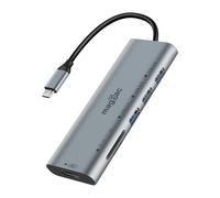 MagBac Station d'accueil USB C 6 en 1, adaptateur multiple avec port d'affichage HDMI 4K, 3 ports de données USB A, fente pour carte SD/TF pour ordinateur portable HP, ordinateur portable, Dell,