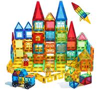 Magblock 100PCS Jeu de Cubes magnétiques Carreaux magnétiques pour Enfants, Jeu de Construction magnétique Jouets éducatifs Cadeau pour 3 4 5 6 Ans garçons Filles