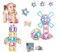 Magblock 80 pcs Blocs Magnétiques Jouets Cadeaux pour 4 5 6 7 Ans Filles Garçons Magnetics Construction Set