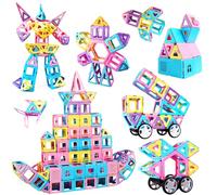 Magblock Blocs de Construction magnétiques 103 pièces Blocs de Construction 3D pour Enfants Jouet magnétique éducatif Cadeau pour garçons Filles de 3 4 5 6 7 8 Ans