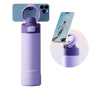 Magcheer Gourde Magnétique avec Support pour Téléphone Compatible MagSafe | Trépied Gourde à Angle Réglable | Bouteille Isotherme pour Voyages Fitness Selfies 750ml(Violet)