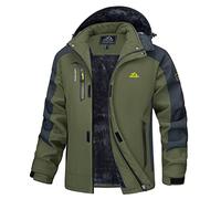 MAGCOMSEN Veste de ski imperméable pour hommes Veste polaire avec capuche coupe-vent pour randonnée extérieure