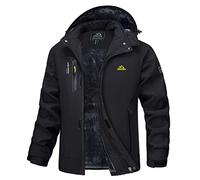 MAGCOMSEN Veste de ski imperméable pour hommes Veste polaire avec capuche coupe-vent pour randonnée extérieure