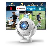 Magcubic Mini Videoprojecteur 1080P Natif 4K Supporte, 400 ANSI Lumens, Projecteur Video avec Android 14, WiFi 6 & Bluetooth 5.4, Focus Électrique, Rotation 180°, Home Cinéma Extérieur Camping (WM)