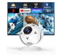 Magcubic Mini Vidéoprojecteur Compatible 4K 1080P, Design Football 360°, Projecteur Vidéo Portable WiFi 6 Bluetooth 5.4, Rétroprojecteur Portatif Auto Keystone pour Téléphone Smart TV Android 14