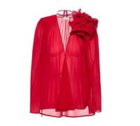 Magda Butrym, Femme, Blouses et Chemises, Rouge, Taille: 36 FR Haut Cape en Mousseline Orné