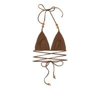 Magda Butrym - RE 26 Triangle Bikini Top - Femme - Maillots de bain - Brun - Taille: 40 FR