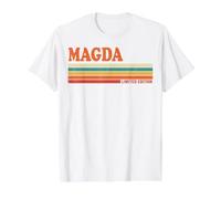 Magda Rétro Prénom Personnalisé Vintage Rayures T-Shirt Graphique avec Valeur