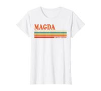 Magda Rétro Prénom Personnalisé Vintage Rayures T-Shirt Graphique avec Valeur