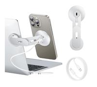 MAGDIGITEH Support de téléphone portable magnétique 15 W pour MagSafe - Chargeur sans fil rapide pour iPhone 16/15/14/13/12 et tous les téléphones pour Tesla, support latéral réglable à 180° (argenté)