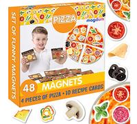 Magdum 48 PCS Pizza Aimant - Jeux Enfant - Magnet Frigo - Jeu Magnétique