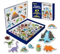 Magdum 67 PCS Dinosaure Animaux Magnétiques pour Magnetibook - Jeu Aimanté et Magnet Frigo pour Enfant