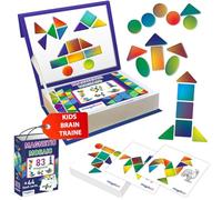 Magdum Tangram Magnétique - 83 Grandes Formes Géométriques Montessori - Puzzle Enfant 3 Ans - Jeu Educatif pour Voyage avec Aimants