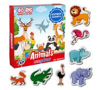 magdum 40 PCS Zoo + Ferme Aimant Enfant - Animaux Magnetique - Magnet Enfant - Jeux Aimanté Enfant - Magnet Frigo Enfant - Jeu Magnetique Enfant - Animaux Aimantés Magnétique Enfant- Magnet Animaux