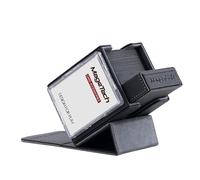 Mage Tech Adventurer [Champion] Solution 60 cartes - support Avatar + boîte dés Pocket avec compteur de vie - Robuste, extensible - MTG Standard/LOR/PTCG - Noir/Gris