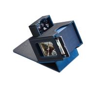 Mage Tech Boîte pour Decks Commander pour MTG - Conception Brevetée, Affichage Commander, Convient pour 100 Cartes Double-Sleeve, Porte-Carte Magnétique de 35pt & Plateau à Dés - Noir/bleu