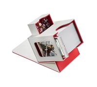 Mage Tech Boîte pour Decks Commander pour MTG - Conception Brevetée, Affichage Commander, Convient pour 100 Cartes Double-Sleeve, Porte-Carte Magnétique de 35pt & Plateau à Dés - Blanc/rouge