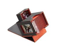 Mage Tech Boîte pour Decks Commander pour MTG - Conception Brevetée, Affichage Commander, Convient pour 100 Cartes Double-Sleeve, Porte-Carte Magnétique de 35pt & Plateau à Dés - Gris Foncé/Orange