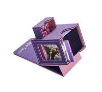 Mage Tech Commander Deck Box pour MTG - Design breveté, affichage Commander, peut contenir 100 cartes à double manchon, porte-cartes magnétique 35pt et plateau à dés - Violet/rose