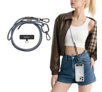 MAGEASY Bandoulière pour téléphone portable - Cordon universel pour téléphone portable | Sangle réglable de 6 mm pour iPhone, Samsung et plus encore, Bleu rivière, 84 - 150cm