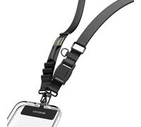 MAGEASY Crossbody Utility Strap - Phone Lanyard with Magnetic Quick-lock System, 25mm Wide Universal Adjustable Strap for iPhone, Samsung, More | Black