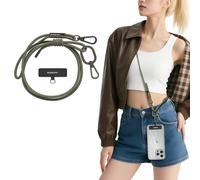 MAGEASY Lanière universelle de téléphone portable, sangle antivol en corde pour iPhone 16 Pro Max et la plupart des smartphones, pour homme et femme, 6 mm, vert kaki