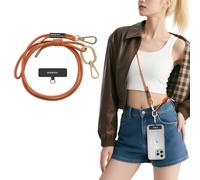 MAGEASY Lanière universelle de téléphone portable, sangle antivol en corde pour iPhone 17 Pro Max et la plupart des smartphones, pour homme et femme, 6 mm, orange