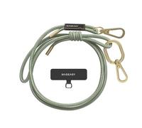 MAGEASY Lanière universelle de téléphone portable, sangle antivol en corde pour iPhone 16 Pro Max et la plupart des smartphones, pour homme et femme, 6 mm, vert sauge