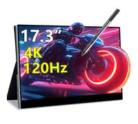 Magedok 17,3 Pouces 4K 120Hz écran Tactile Moniteur Portable, 100% P3 Moniteur Mobile Anti-éblouissement Soins oculaires Compatible MPP Stylus pour Console de Jeu, Ordinateur Portable,Mac