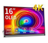 Magedok Écran Portable OLED 4K 16", Moniteur Externe 3840×2400 16:10, 100% DCI-P3, USB-C HDMI Mini DP, Pied Réglable, VESA 75×75 pour PC Portable, Mac, Mini PC, PS4/5, Xbox, Switch
