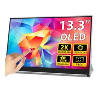 Magedok Écran Tactile Portable 14" 2K, 2560 x 1440, 100% P3 1Ms, Support AES Stylus Pen, Eye Care - Moniteur Portable pour Ordinateur Portable, Mac NUC Mini PC, VESA et Pied intégré (13.3")
