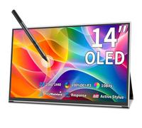 Magedok Écran tactile portable 14" 2K, 2560 x 1440, 100 % P3 1Ms, support AES Stylus Pen, Eye Care - Moniteur portable pour ordinateur portable, Mac NUC Mini PC, VESA et pied intégré