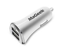 MaGeek® 4.8A / 24W 2-Port Chargeur de Voiture avec UniCharge Technology pour iPhone 7/7 Plus, 6/6 Plus, iPad Air 2 / Mini 3, Samsung Galaxy S6 / S6 Edge et GPS (Blanc)