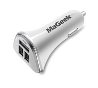 MaGeek® 6.8A / 34W 3-Port Chargeur de Voiture avec UniCharge Technology pour iPhone 7/7 Plus, 6/6 Plus, iPad Air 2 / Mini 3, Samsung Galaxy S6 / S6 Edge et GPS (Blanc)
