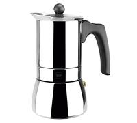 Magefesa Genova - Cafetière Italienne 6 Tasses, Acier Inoxydable 18/10, Poignée Ergonomique, Économie d'Énergie, Tous Types de Cuisinières, Induction