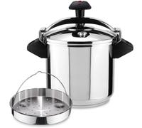 Magefesa Inoxtar - Autocuiseur express traditionnel de 8 litres + panier, acier inoxydable 18/10, induction, cuisine saine, bouton rotatif, fond thermodiffuseur