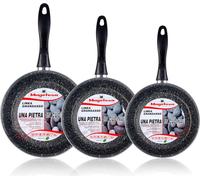 Magefesa K2 Gransasso Set 3 poêles à frire 20-24-28cm, induction, PFOA-Free revêtement antiadhésif STONE Grau