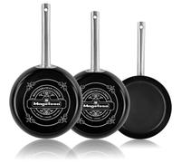 Magefesa Lot De 3 Poêles Induction 20-24-28 Cm, Revêtement Antiadhésif Sans Pfoa, , Noir, Magefesa, Ares