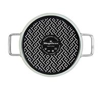 Magefesa Nordic casserole 28 cm avec revêtement antiadhésif bicouche renforcé avec émail extérieur vert menthe et quincaillerie inox satinée avec couvercle plat en verre