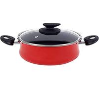 MAGEFESA PRAGA OLLA 30 CON TAPA VIDRIO, ACERO ESMALTADO VITRIFICADO GRANATE