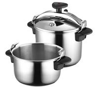 Magefesa Star Recta - Autocuiseur Traditionnel 4 + 6L, Acier Inoxydable 18/10, pour Tous Types de Cuisinières, Induction, 3 Systèmes de Sécurité