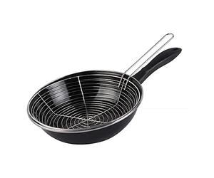 Magefesa V Black Poêle Friteuse 26 cm avec Panier, 2,9 L, Acier Émaillé, Tous Feux dont Induction, Passe au Lave-Vaisselle, Noire
