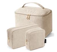 MAGEFY Lot de 3 Trousses de Maquillage Portables, Trousse de Maquillage de Voyage - Beige, Beige - 3 pièces